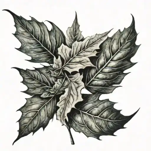 fall leaves tattoo design idea