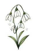 Lily of the valley and snowdrop flower tattoo design idea