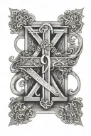 999 in roman numerals with a cross tattoo design idea