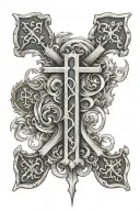 999 in roman numerals with a cross tattoo design idea