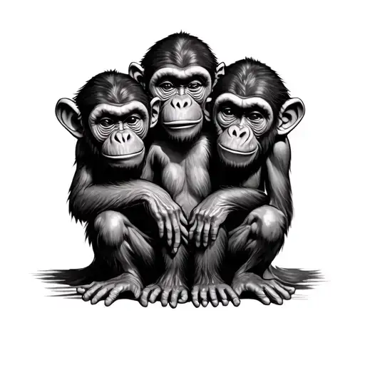 Three wise monkeys  tattoo design idea