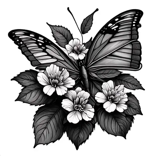 Butterfly Bush tattoo design idea
