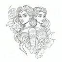 moana 2 sisters shells tattoo design idea