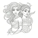 moana 2 sisters shells tattoo design idea