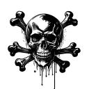 skull with crossbones tattoo design idea