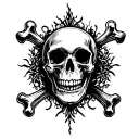 skull with crossbones tattoo design idea