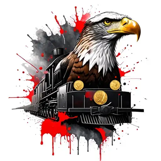 Eagle, train, coin, Greek warrior, 9 tattoo design idea