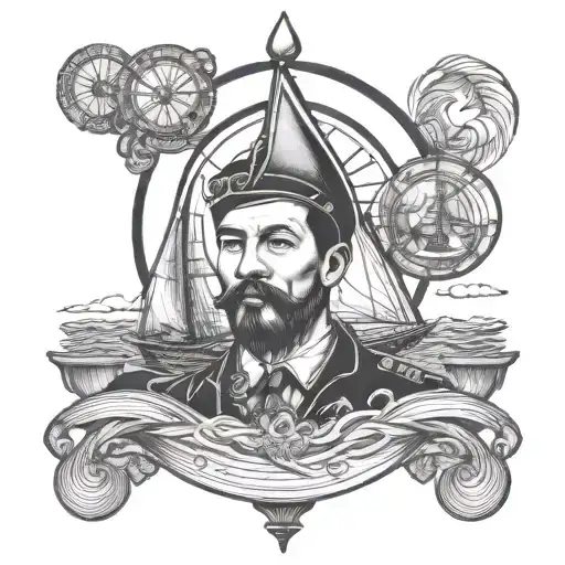 seaman sailing tattoo design idea