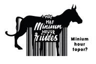 barcode with "minimum half hour rides" on top ox  tattoo design idea