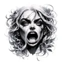 Ahegao tattoo design idea