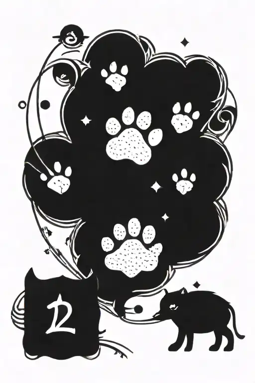 Baby paw with the date 11-27-2024 and adventure time tattoo design idea
