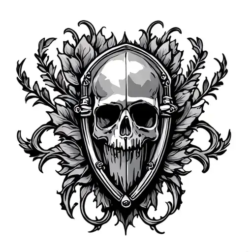 casket handle tattoo design idea