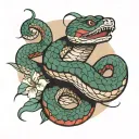 japanese snake tattoo design idea