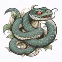 japanese snake tattoo design idea