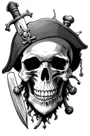 pirate skull and sword tattoo design idea