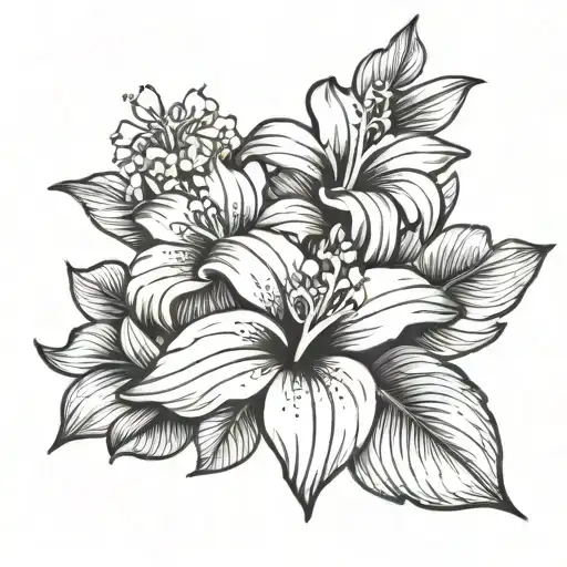 hawaii flower tattoo design idea