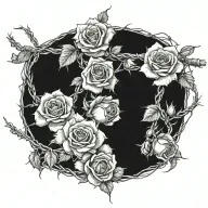 roses and barbed wire tattoo design idea
