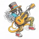 st Bernard dog using a tattoo machine tattoo design idea