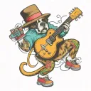 st Bernard dog using a tattoo machine tattoo design idea