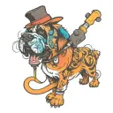 st Bernard dog using a tattoo machine tattoo design idea