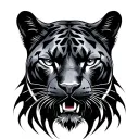 panther head tattoo design idea