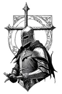 nearly Dead Warrior Knight templar  tattoo design idea