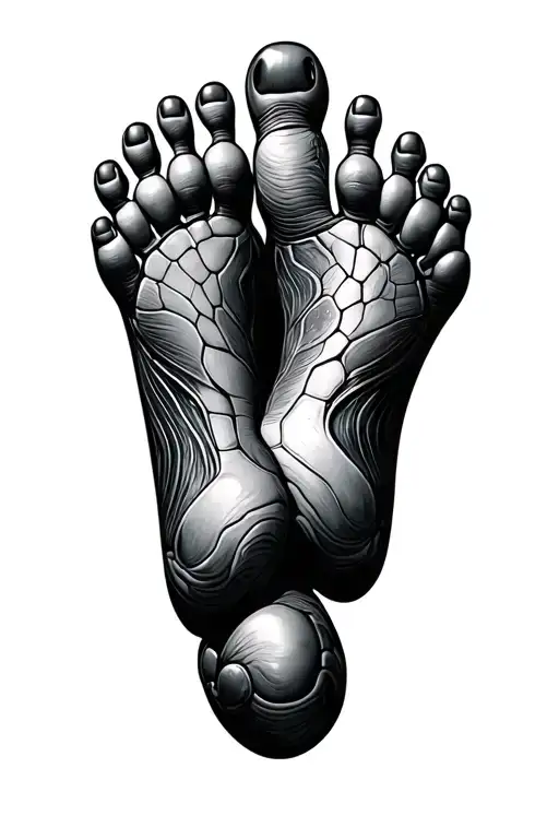 2 painted turtles shaped like kids feet tattoo design idea