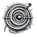 Make a small fine line tattoo with a hose in a double point for Self Harm and Sexual Assult tattoo design idea