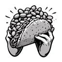 jelly bean holding a taco tattoo design idea