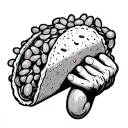 jelly bean holding a taco tattoo design idea