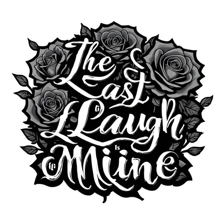 "The Last Laugh Is Mine " roses intertwined tattoo design idea