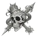 ace of spade, crown of thorns and cobra wrapped tattoo design idea