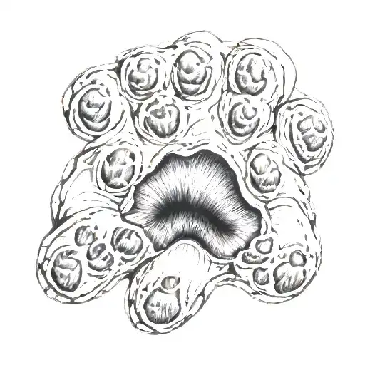 realistic dog paw tattoo design idea