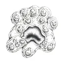 realistic dog paw tattoo design idea