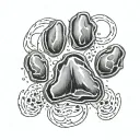 realistic dog paw tattoo design idea