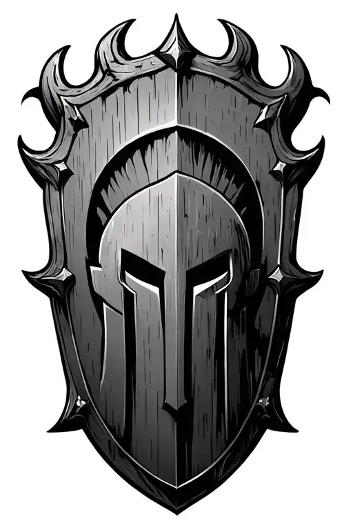 spartan shield tattoo design idea