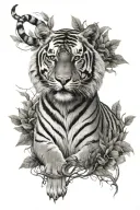 Tiger full body tattoo design idea