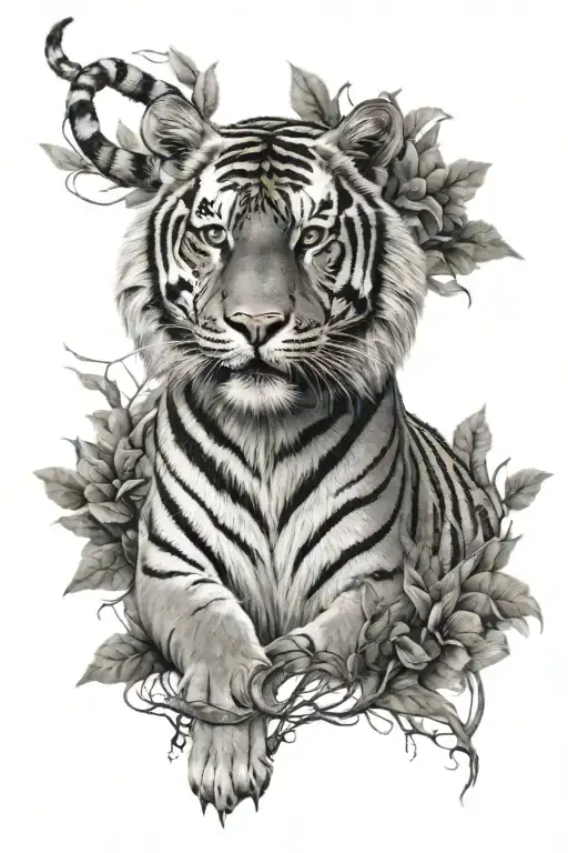 Tiger full body tattoo design idea