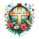 "Proverbs 10:4" cross surrounded by field of flowers tattoo design idea