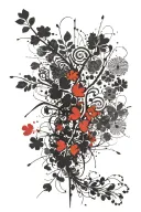 5 leaf Black clover leaf tattoo design idea