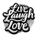 distorted typography says live laugh love tattoo design idea