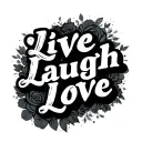 distorted typography says live laugh love tattoo design idea