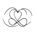 INFINITY SYMBOL AND HEART WOVEN TOGETHER WITH INITIALS KC included somewhere tattoo design idea