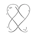 INFINITY SYMBOL AND HEART WOVEN TOGETHER WITH INITIALS KC included somewhere tattoo design idea