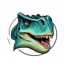 brontosaurus head funny cartoon tattoo design idea