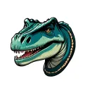brontosaurus head funny cartoon tattoo design idea