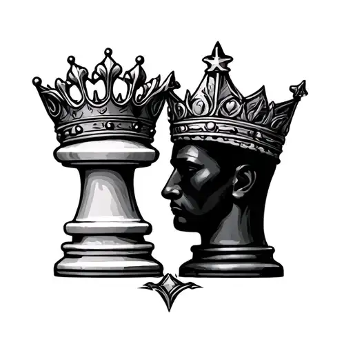 chess pieces king and queen for parents tattoo design idea