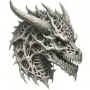 dragon skeleton tattoo design idea