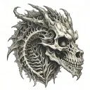 dragon skeleton tattoo design idea