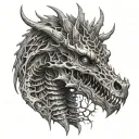 dragon skeleton tattoo design idea